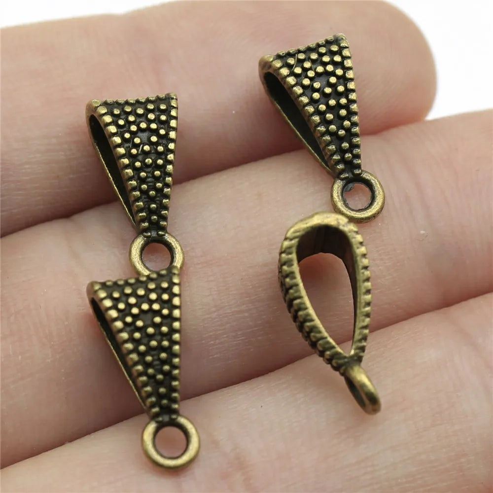15x7x6mm 0.9g Multi-Color Zinc Alloy Triangle Pendant Bail Connectors for DIY Necklace Jewelry Making