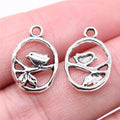 18x12mm 0.63g Antique Silver Tone Zinc Alloy Bird Charm Pendant for DIY Necklace Bracelet Making
