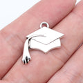22x24mm 2.2g Antique Silver Zinc Alloy Graduation Cap Charm Pendant for DIY Necklace Bracelet Making