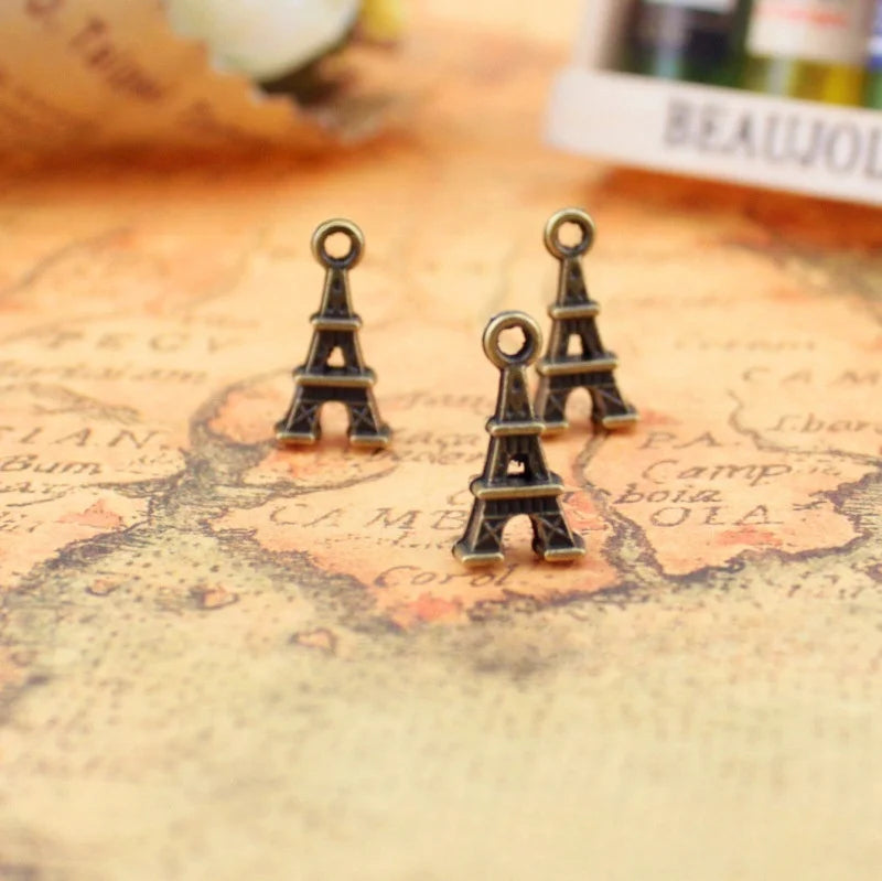 15x8MM Antique Silver Iron Eiffel Tower Charm Pendant for DIY Necklace Bracelet Jewelry Making