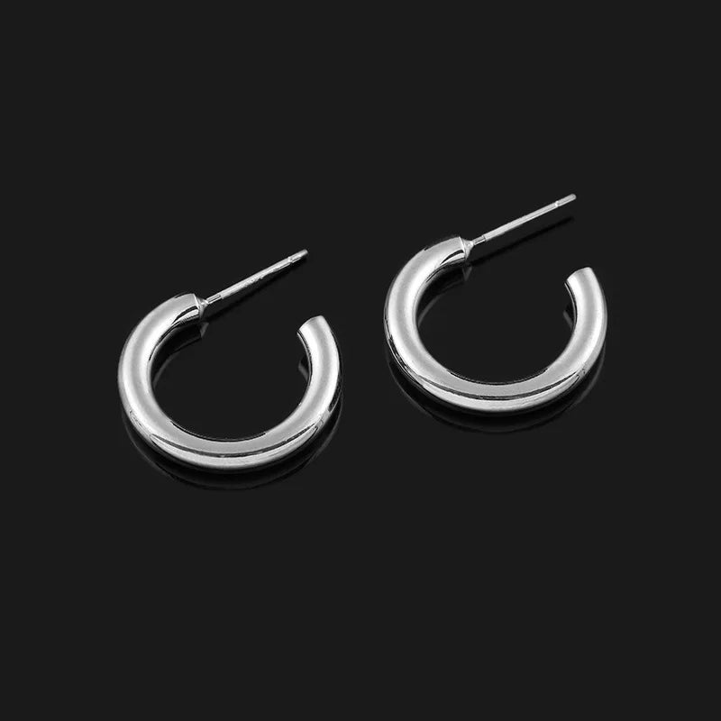 Minimalist Gold Alloy Spiral Hoop Stud & Clip On No Piercing French Elegant Ear Cuff Earrings