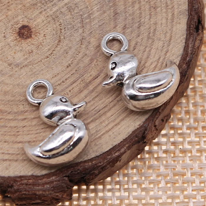 15x10mm 1.8g Antique Silver Zinc Alloy Duck Charm Pendant for DIY Bracelet Necklace Jewelry Making