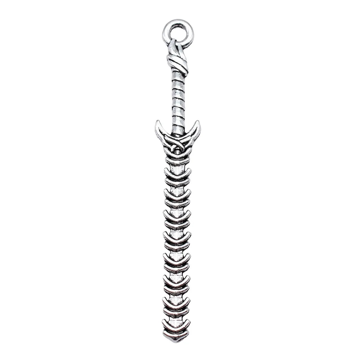 71mm 3.5g Antique Silver Zinc Alloy Knife Spear Sword Halberd Weapon Charm Pendant for Cosplay DIY