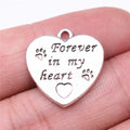21x20mm 3.33g Multicolor Zinc Alloy Forever In My Heart Animal Charm Pendant for Pet Memorial Jewelry