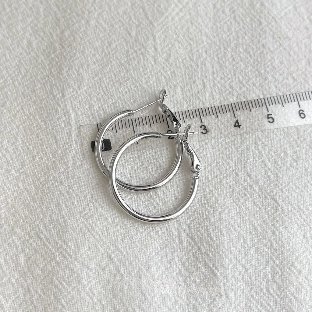 Minimalist Geometric Eco-Friendly Copper Hoop Earrings, Large Round Line Design