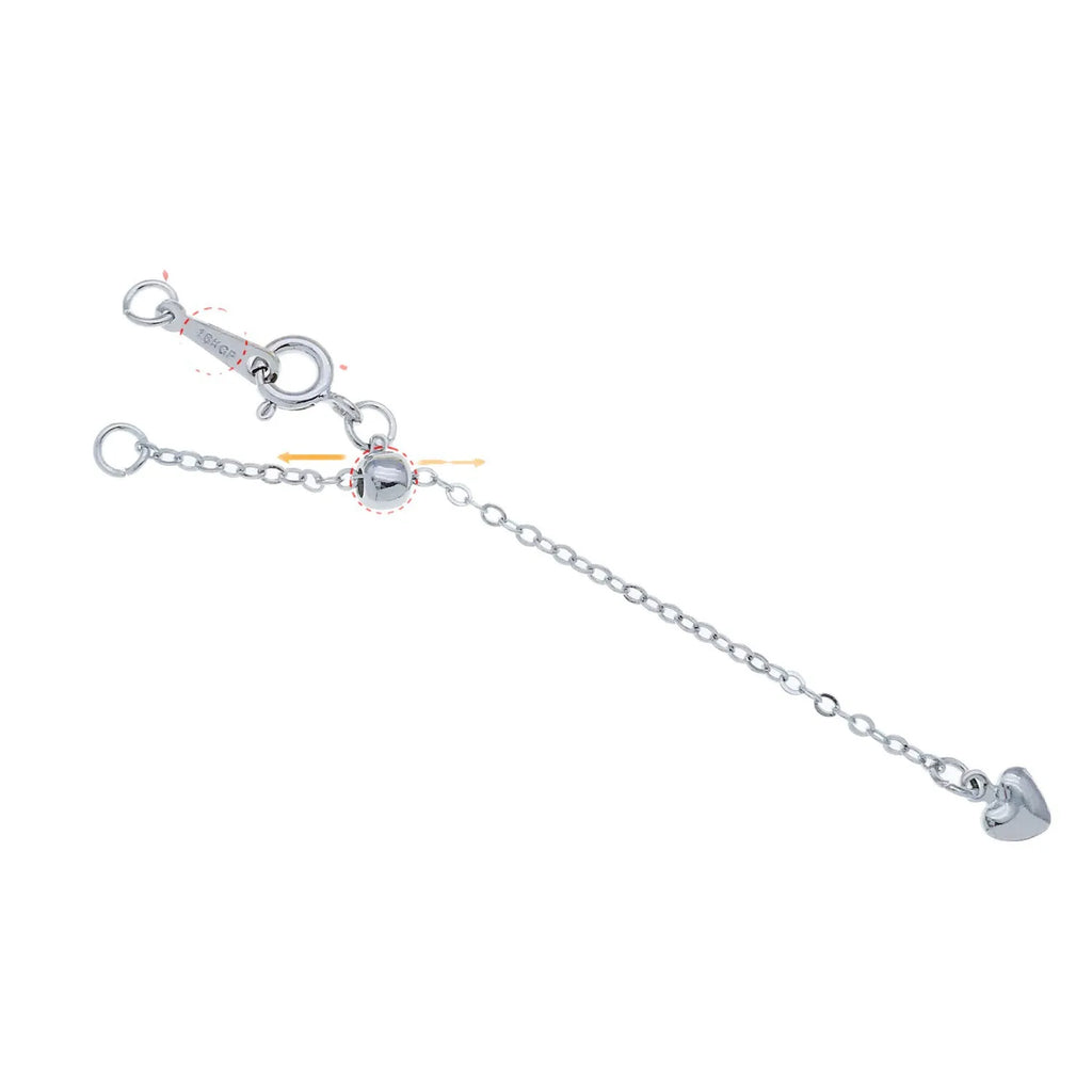 Silicone Heart Extension Chain for Necklace Bracelet Jewelry Findings