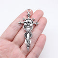 65x31mm 6.8g Antique Silver Zinc Alloy Five Point Star Sword Charm Pendant for DIY Jewelry Making