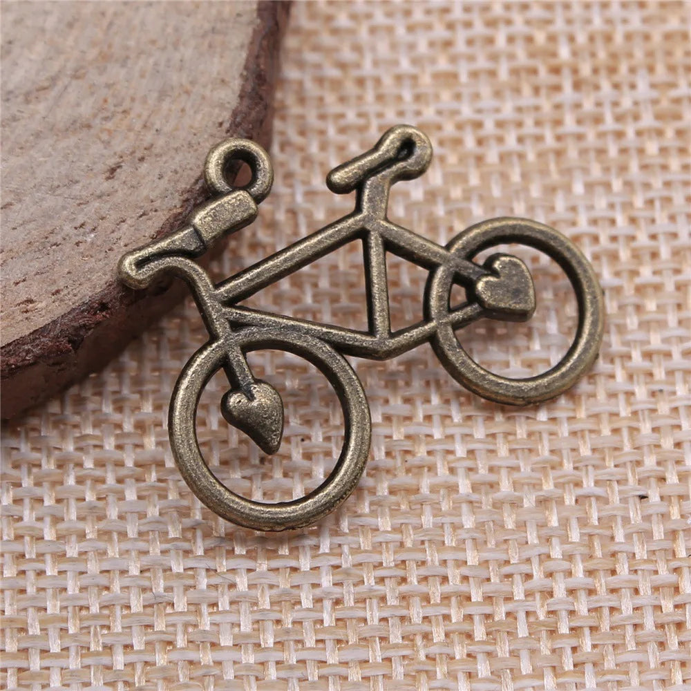 31x23mm 2.3g Multicolor Zinc Alloy Bicycle Charm Pendant for DIY Jewelry Making
