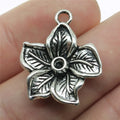 25x22mm 2.6g Antique Silver Zinc Alloy Flower Charm Pendant for Necklace Bracelet Jewelry Making