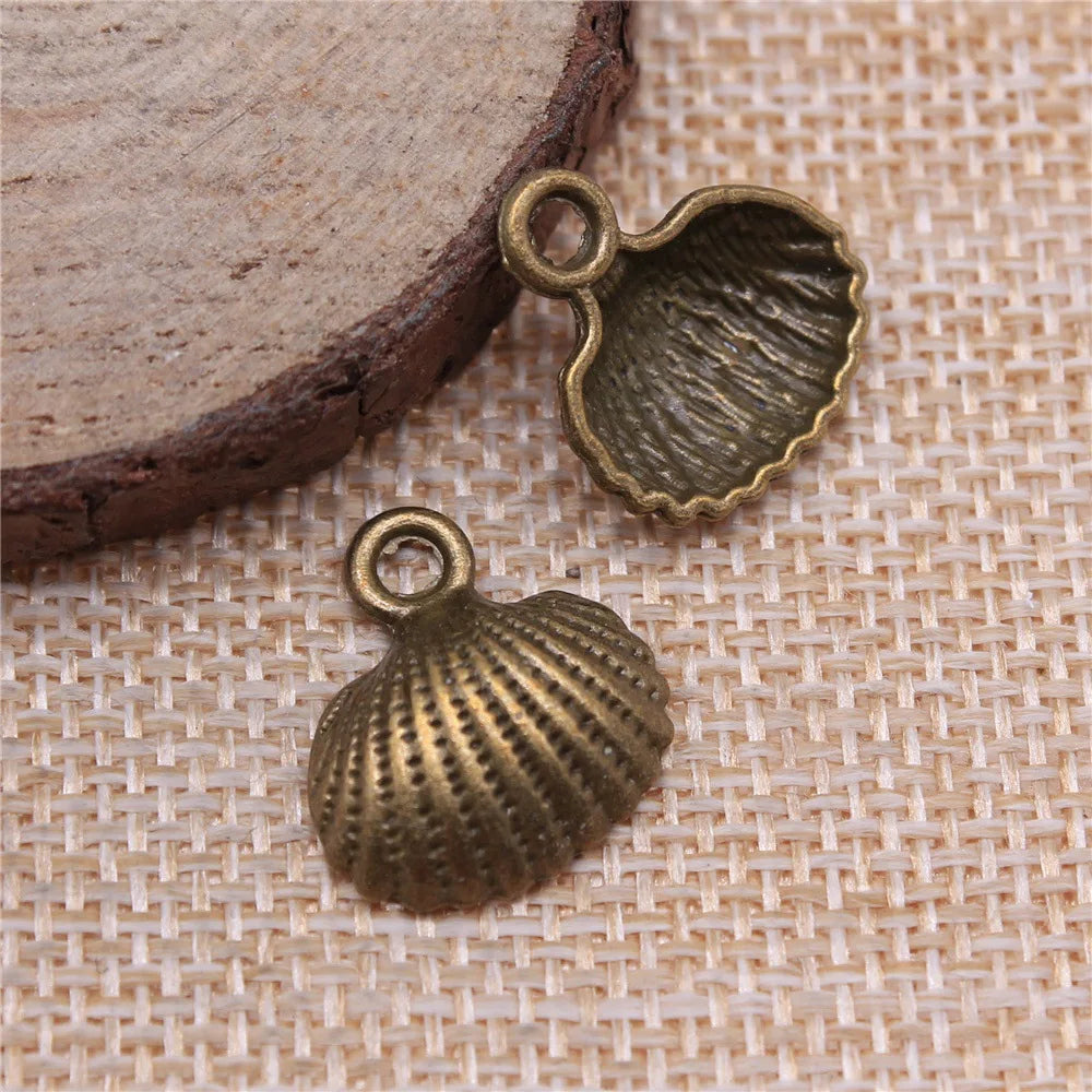 18x17mm 1.2g Multicolor Zinc Alloy Shell Charm Pendant for DIY Necklace Bracelet Jewelry Making