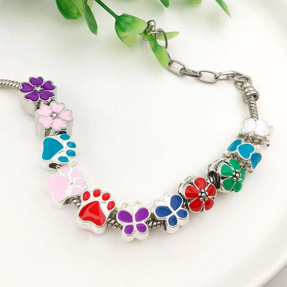 Enamel Zinc Alloy Heart Butterfly Large Hole Loose Beads for Bracelet Jewelry DIY