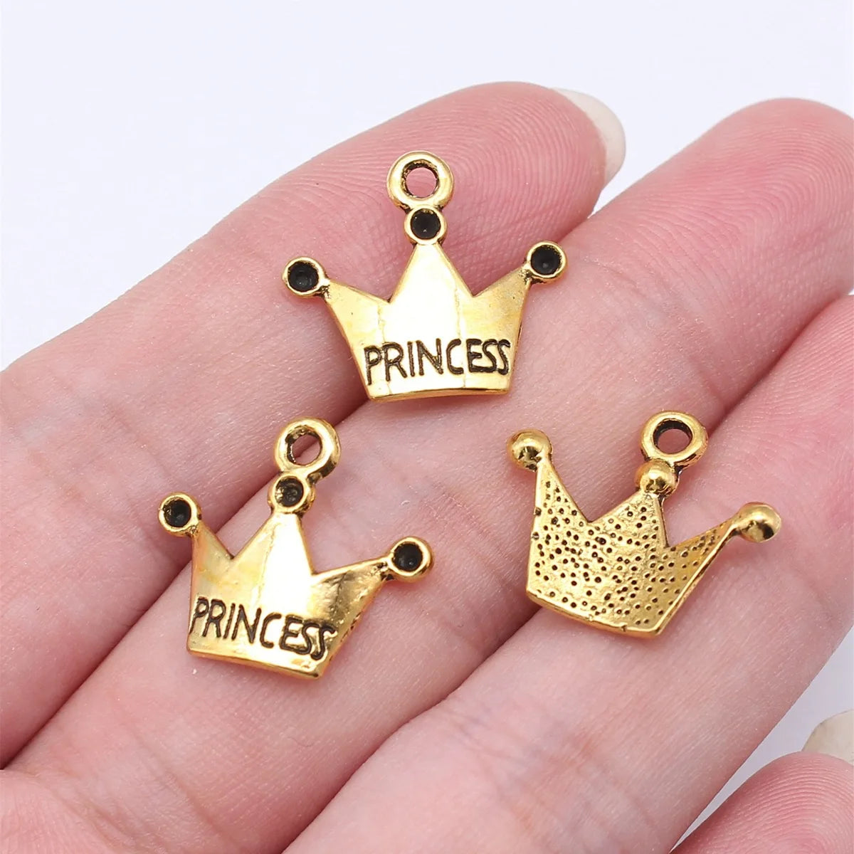 17x19mm 0.9g Multicolor Zinc Alloy Princess Crown Letter Charm Pendant for DIY Necklace Bracelet Making