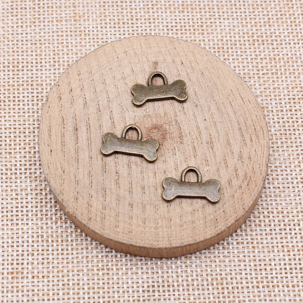 10x16mm 0.93g Antique Bronze Zinc Alloy Bone Charm Pendant for DIY Pet Theme Necklace Bracelet Making