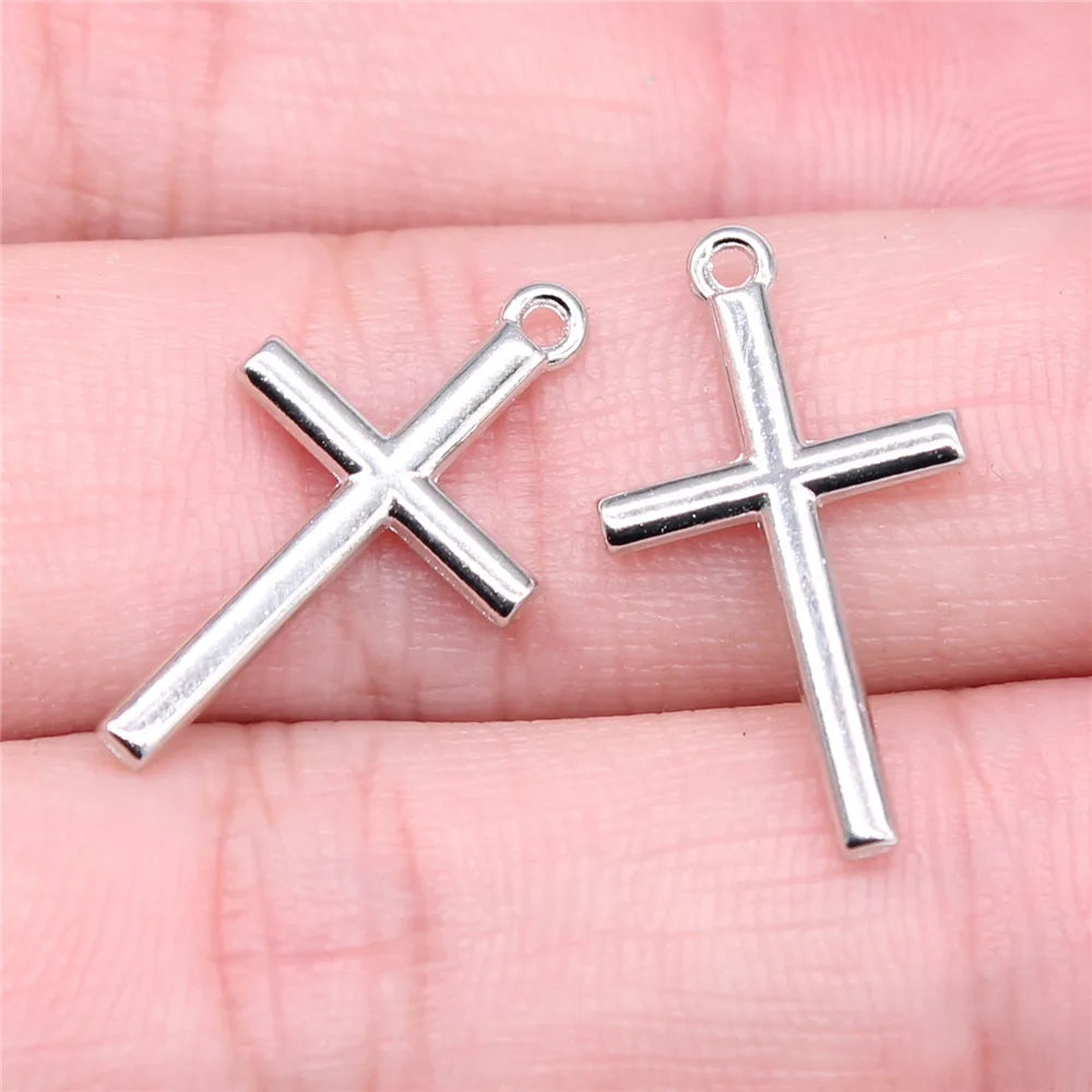 23x13mm 0.72g Multi Color Zinc Alloy Cross Charm Pendant for DIY Bracelet Necklace Handmade Jewelry