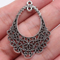 41x31mm 3g Antique Silver Zinc Alloy Geometric Flower Earring Connector Charms for DIY Earrings