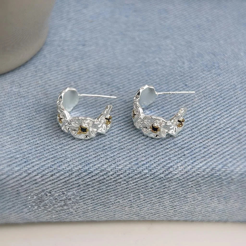 Old Money Daisy Flower Drop Earrings Eco Copper Silver Plated Micro Pave Zircon Petal Jewelry