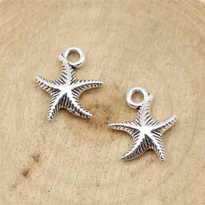 16x14mm 1g Zinc Alloy Starfish Charm Pendant for DIY Ocean Theme Necklace Bracelet Making