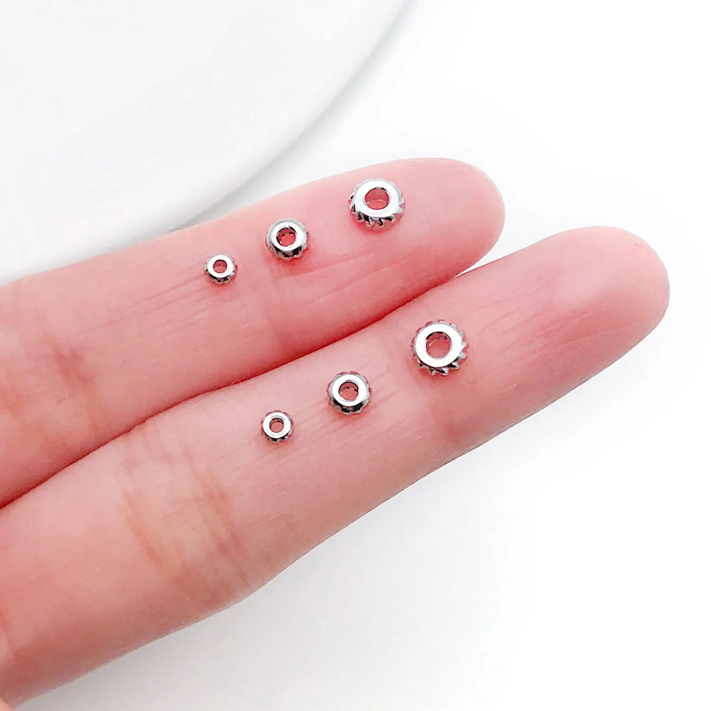 18K Gold Plated Copper Alloy Round Spacer Beads for DIY Bracelet Necklace Bead Making