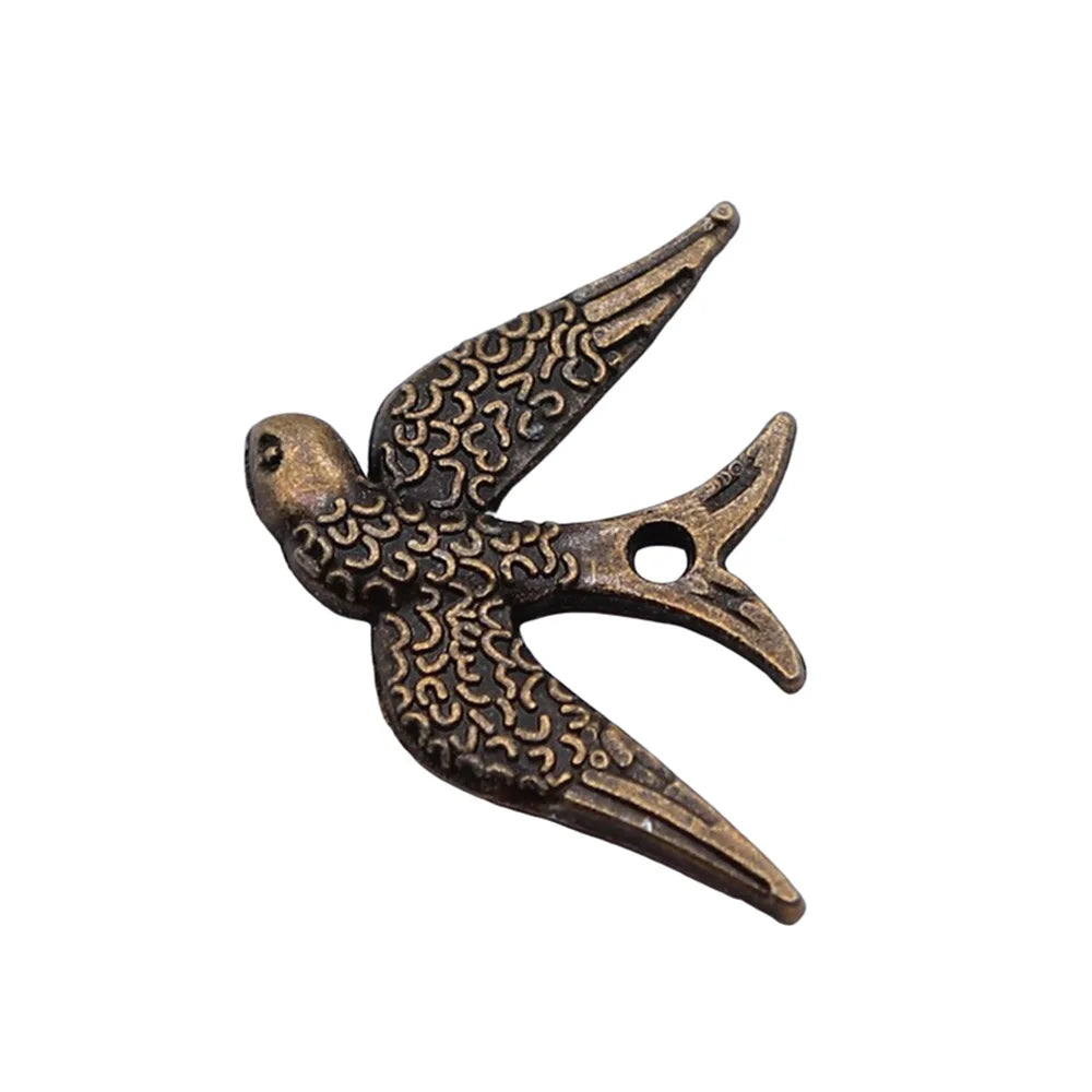 25x17mm 1.3g Multicolor Zinc Alloy Swallow Bird Charm Pendant for DIY Necklace Bracelet Jewelry Making