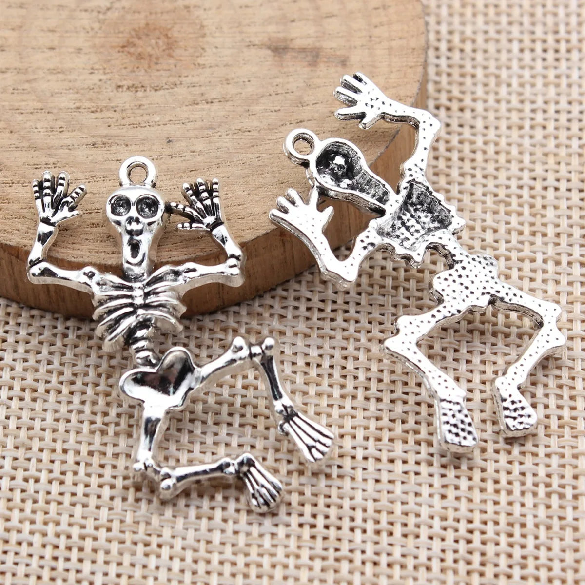 41x23mm 5.4g Antique Silver Zinc Alloy Punk Skull Charm Pendant for DIY Necklace Jewelry Making
