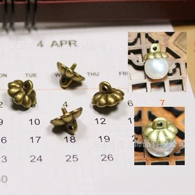 11MM Antique Silver Zinc Alloy Flower Cap Charm Pendant for DIY Necklace Bracelet Jewelry Making