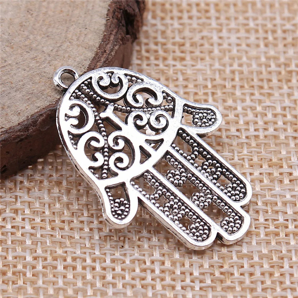 35x24mm 3.4g Multicolor Zinc Alloy Hand Charm Pendant for DIY Necklace Bracelet Making