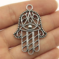 48x32mm 6.1g Antique Silver Zinc Alloy Hamsa Hand Charm Pendant for Necklace Bracelet Making