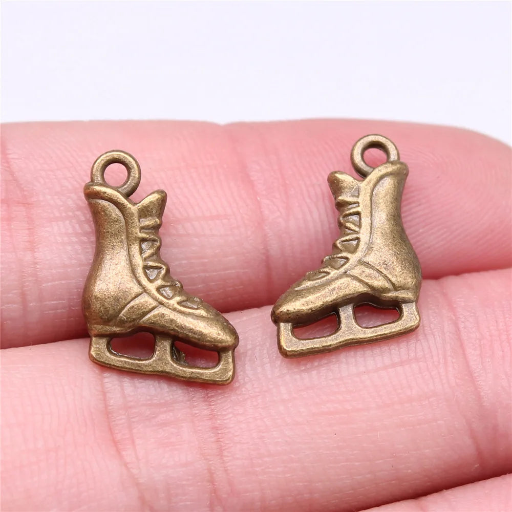 17x12mm 1.7g Multicolor Zinc Alloy Ice Skate Charm Pendant for DIY Necklace Bracelet Jewelry Making