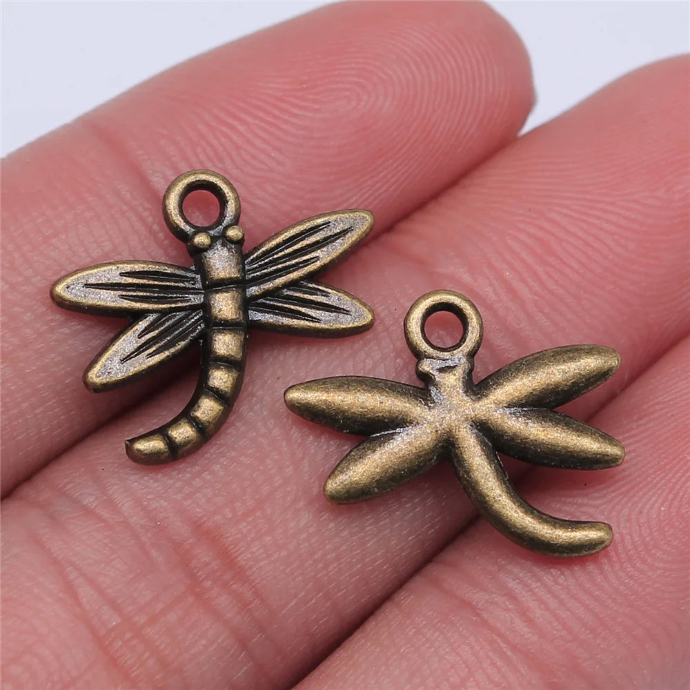 18x13mm 1.3g Multicolor Zinc Alloy Dragonfly Charm Pendant for DIY Necklace Bracelet Jewelry Making
