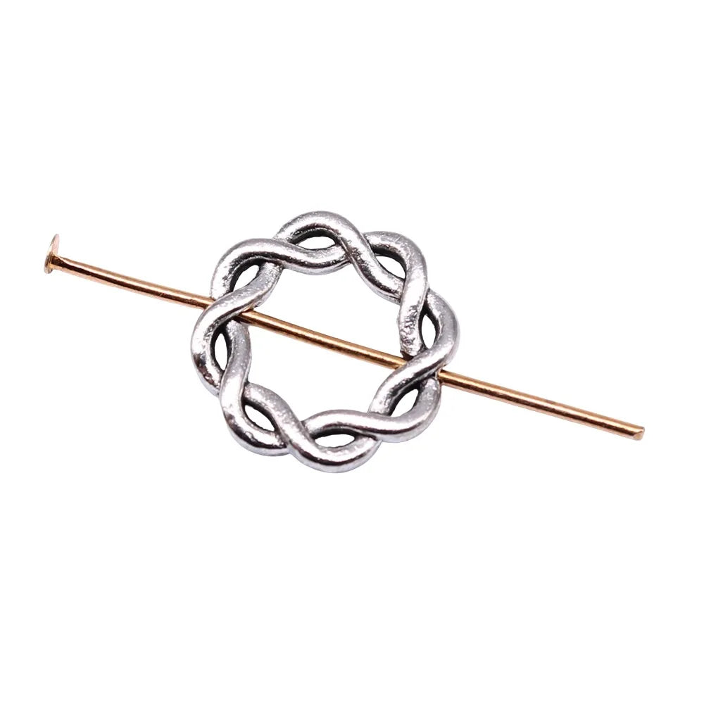14x14mm 1.1g Multicolor Zinc Alloy Twisted Ring Charm Pendant for DIY Bracelet Necklace Making