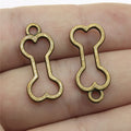 25x11mm 0.8g Multicolor Zinc Alloy Hollow Bone Charm Pendant for Pet Theme DIY Jewelry Making