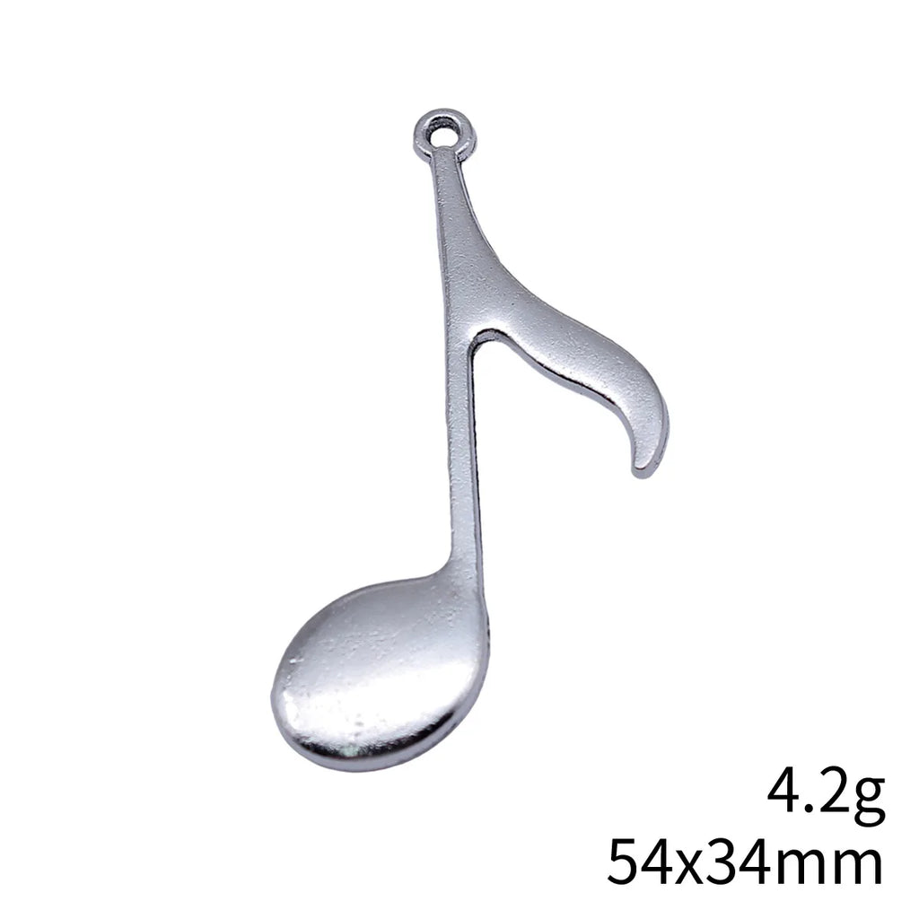 54x34mm 4.2g Antique Silver Zinc Alloy Music Note Charm Pendant for DIY Necklace Jewelry Making