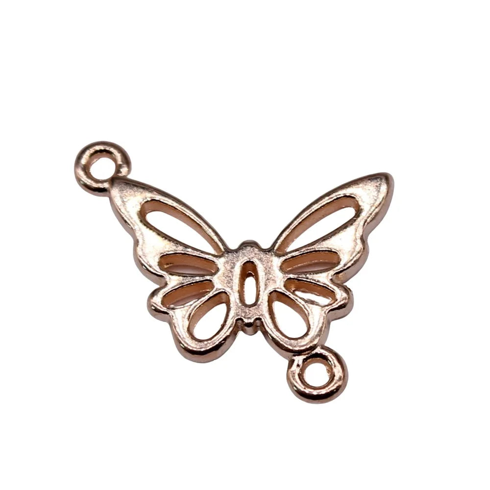 20x17mm 1.2g Multicolor zinc alloy Butterfly connector charm for bracelet necklace DIY making