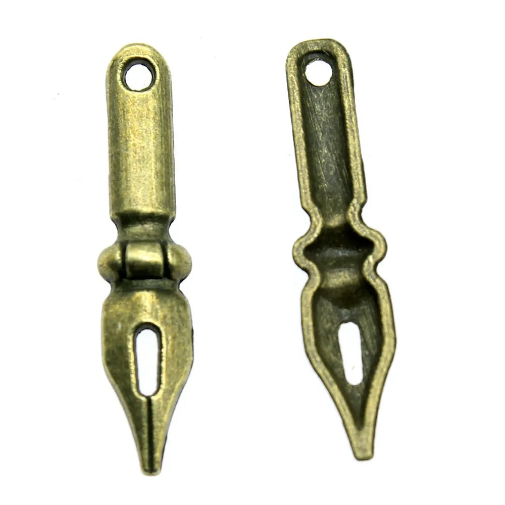 32x7mm 1g Multicolor Zinc Alloy Pen Charm Pendant for Stationery Theme DIY Jewelry Making