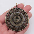 68x56mm 15.6g Zinc Alloy Mandala Pattern Charm Pendant for DIY Necklace Earring Jewelry Making