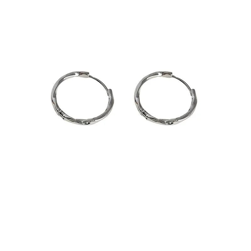 Premium Copper Twisted Hoop Drop Earrings Minimalist Geometric Metal Commuter Jewelry