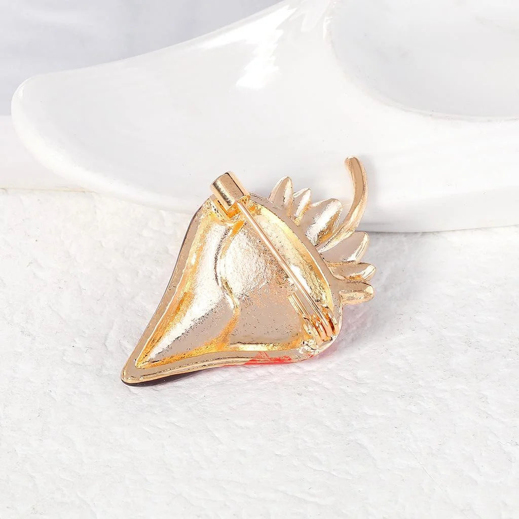 Cute Enamel Strawberry Brooch With Rhinestone Crown, Alloy Fruit Lapel Pin Scarf Buckle Gift For Women