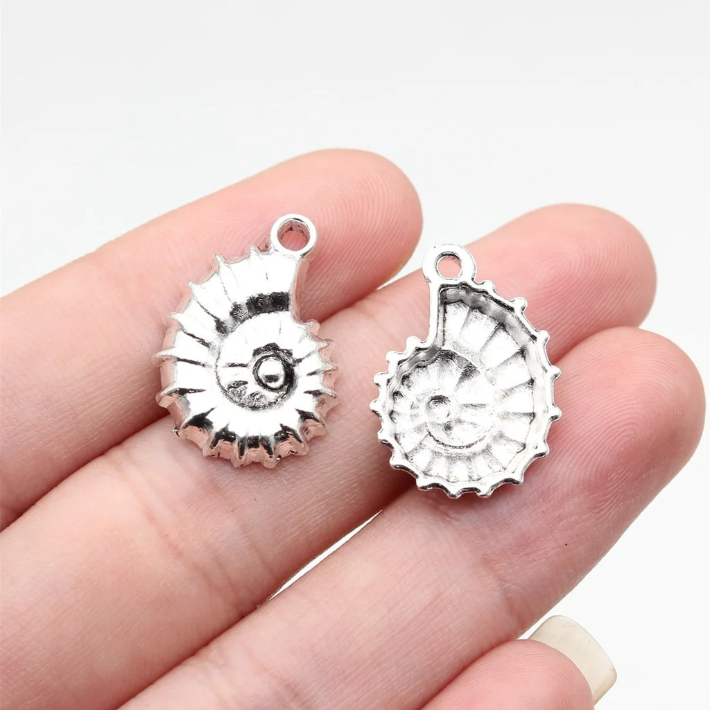 22x15mm 1.5g Multicolor Zinc Alloy Conch Shell Charm Pendant for DIY Necklace Bracelet Jewelry