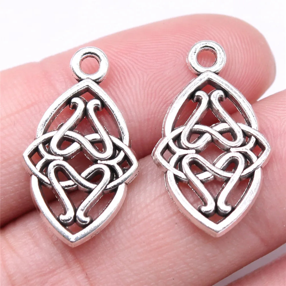 25x14mm 1.38g Multicolor Zinc Alloy Celtic Knot Charm Pendant for DIY Necklace Bracelet Making