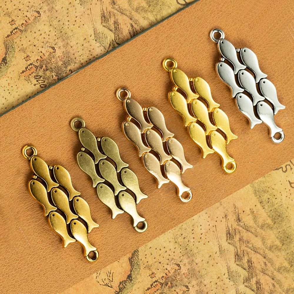 44x15MM Zinc Alloy Fish Charm Pendant for DIY Necklace Bracelet Jewelry Making