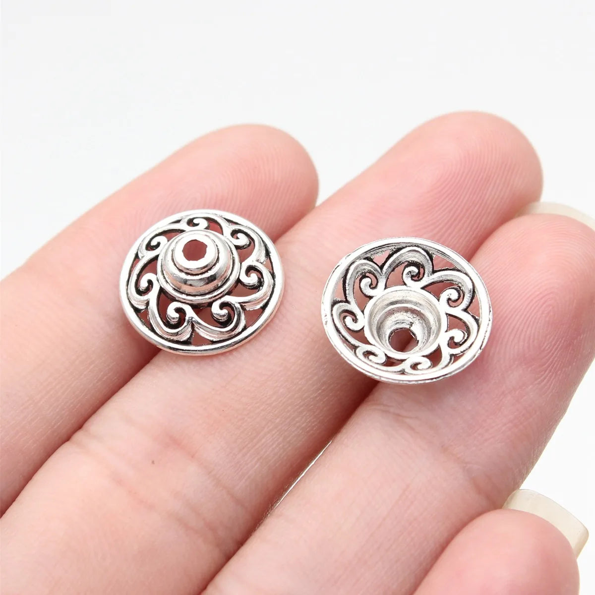15x15x5.9mm 0.82g Multi Color Zinc Alloy Flower Bead Caps Jewelry Findings for DIY Bead Jewelry Making