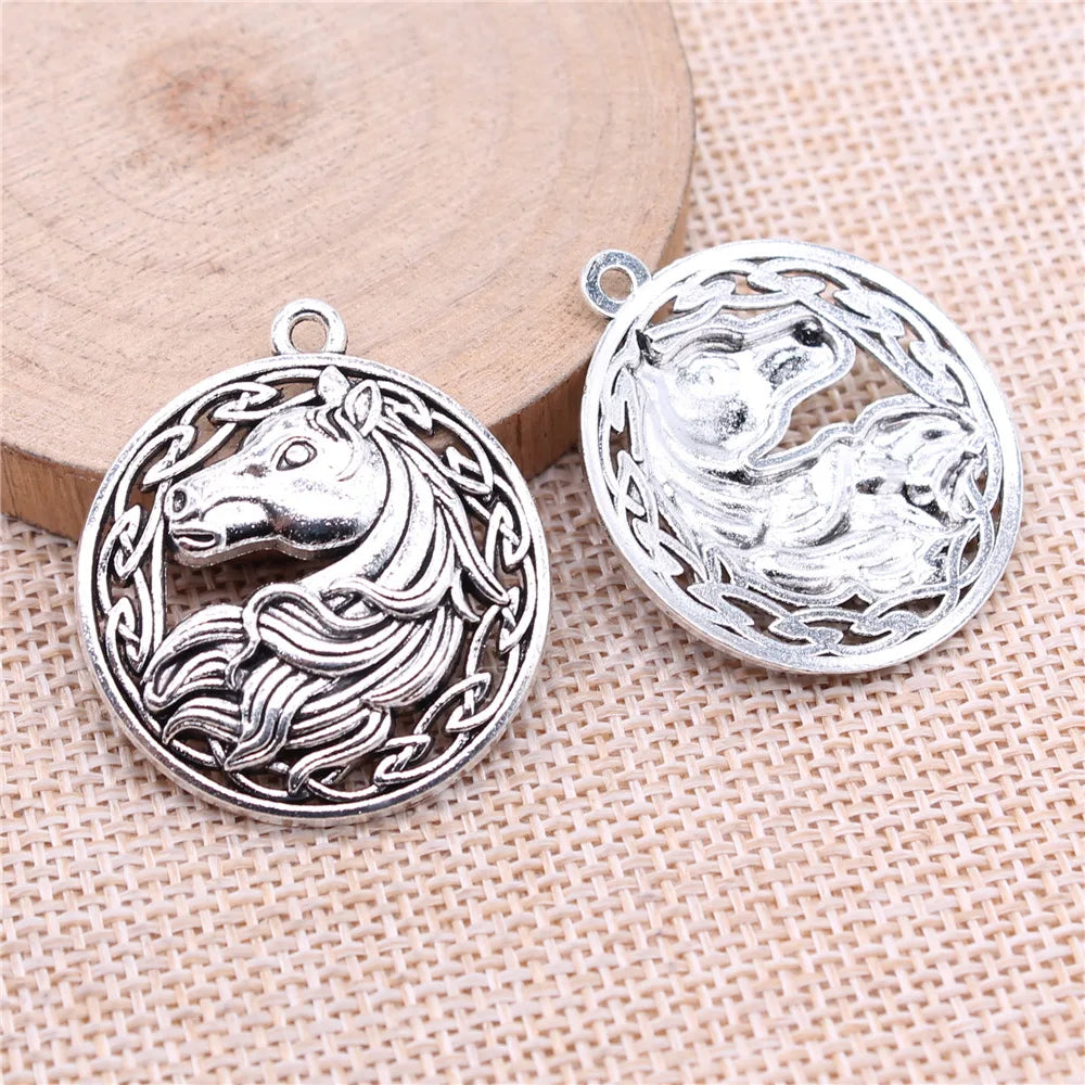 34x30mm 5.97g Multicolor Zinc Alloy Horse Charm Pendant for DIY Necklace Bracelet Jewelry Making