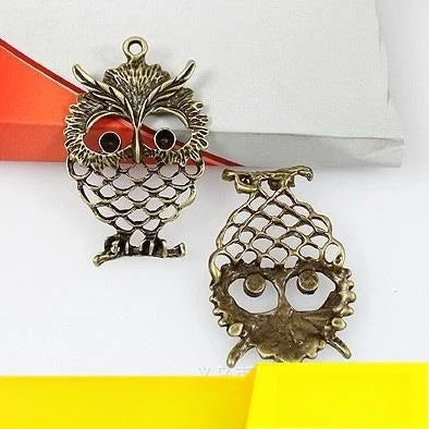57x37MM Antique Silver Zinc Alloy Owl Charm Pendant for DIY Necklace Bracelet Jewelry Making