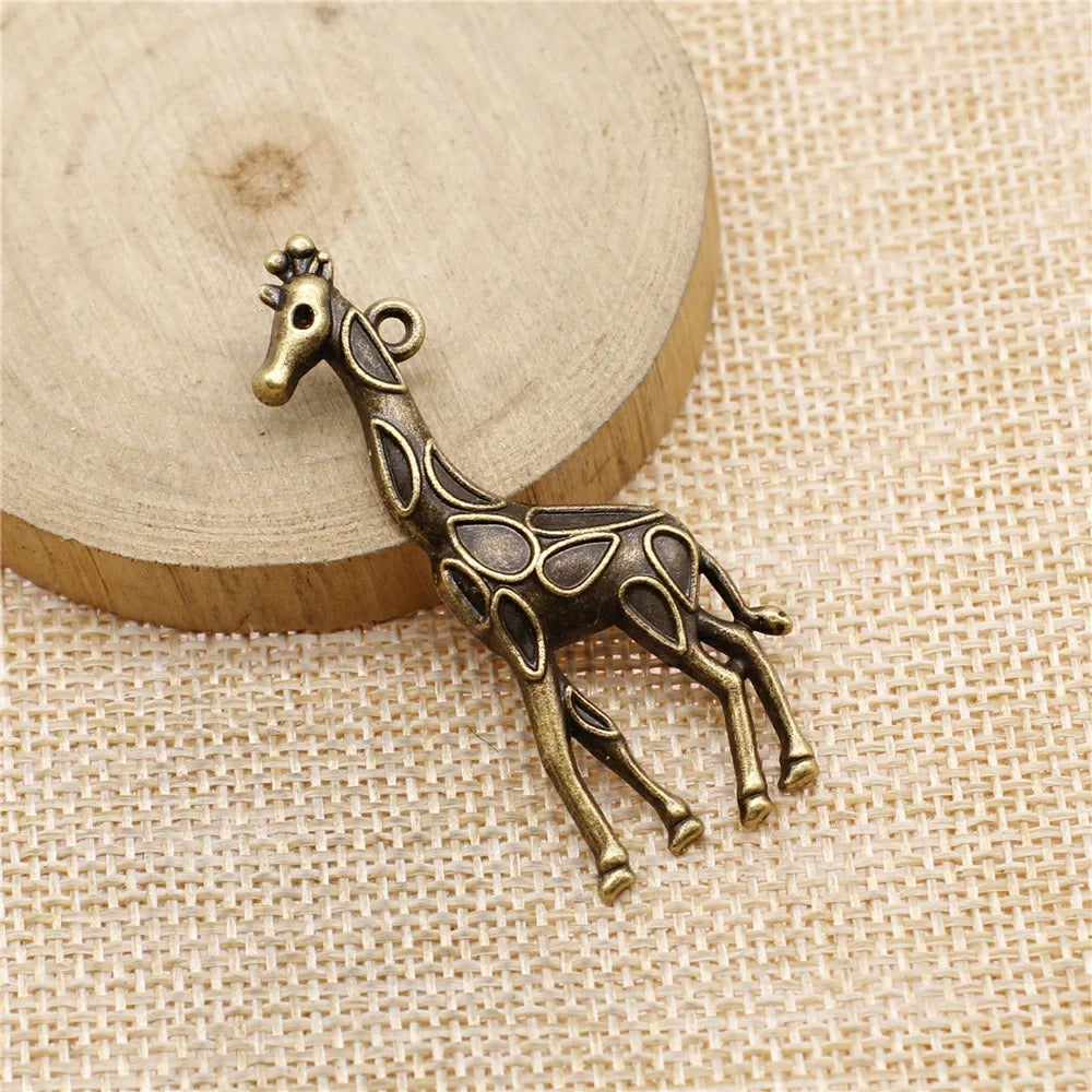 53x23mm 4.6g Multicolor Zinc Alloy Giraffe Charm Pendant for DIY Necklace Bracelet Jewelry Making