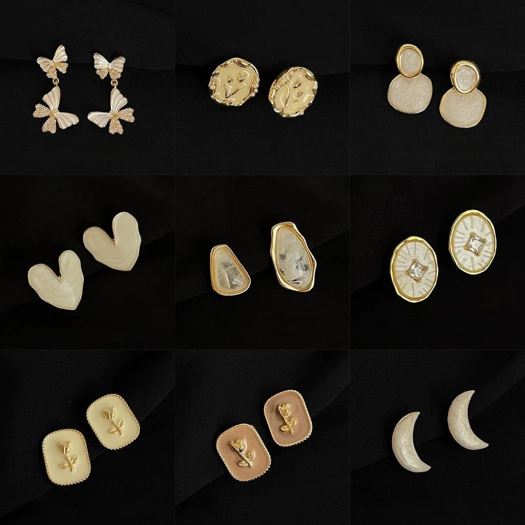 18K Gold Plated Copper Clip On Drop Earrings Painless Non Pierced Geometric Luxury Jewelry