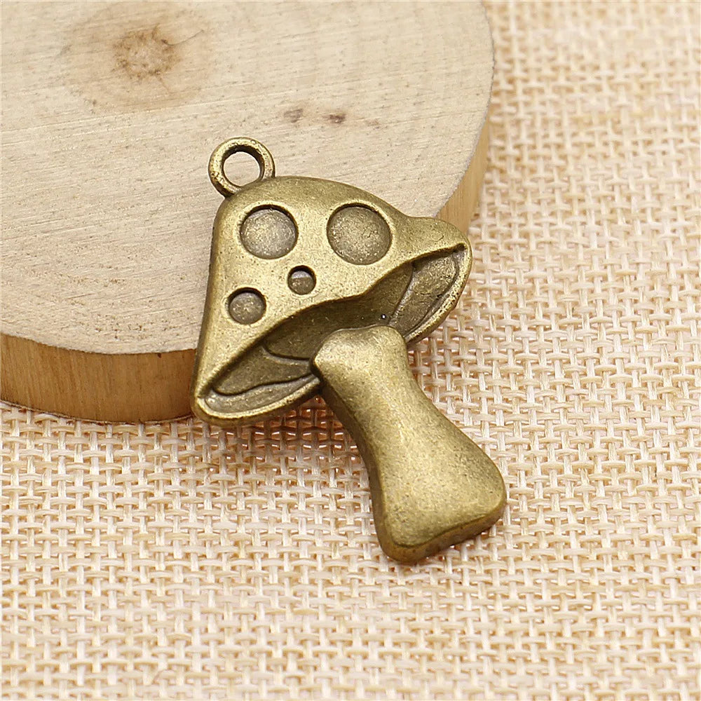 40x29mm 4.8g Multicolor Zinc Alloy Mushroom Charm Pendant for DIY Necklace Bracelet Earring Making