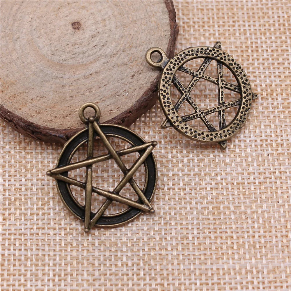 28mm 2.6g Multicolor Zinc Alloy Five Point Star Charm Pendant for DIY Necklace Bracelet Making