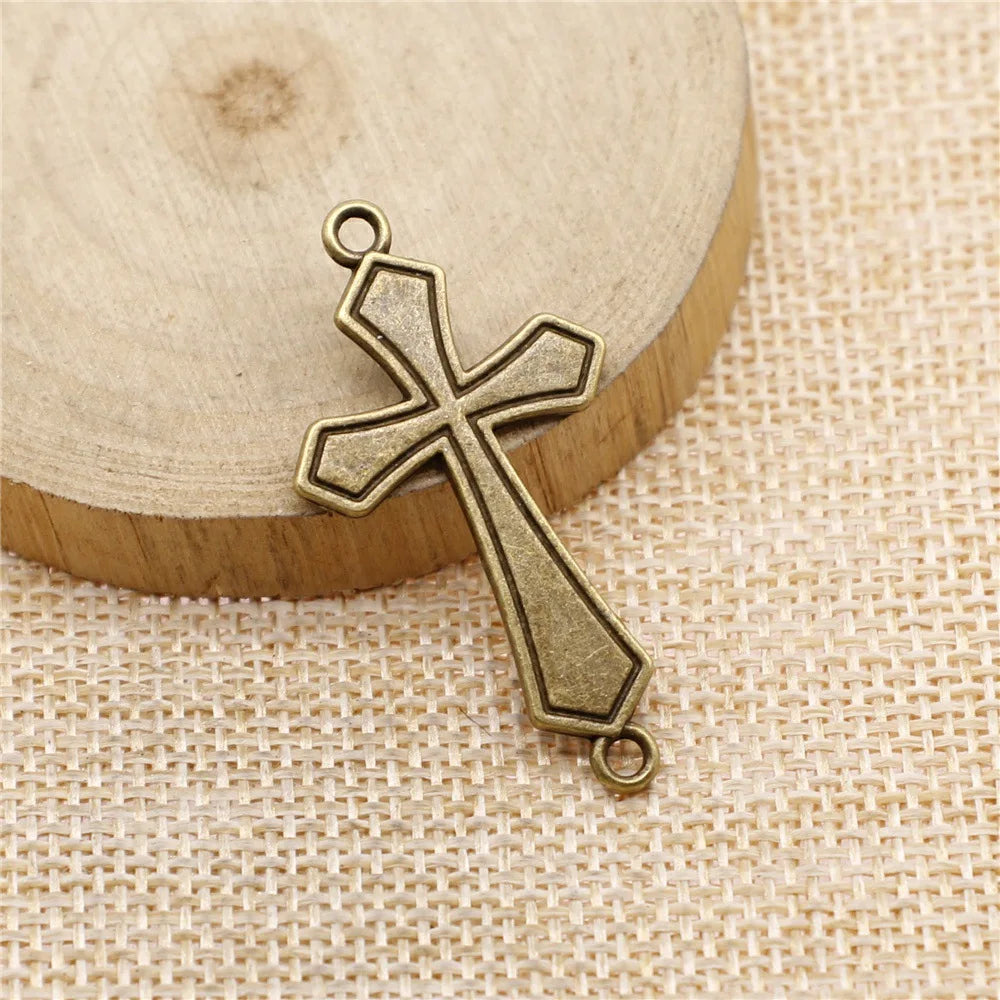 42x22mm 2.3g Multicolor Zinc Alloy Cross Connector Charm for DIY Bracelet Necklace Jewelry Making