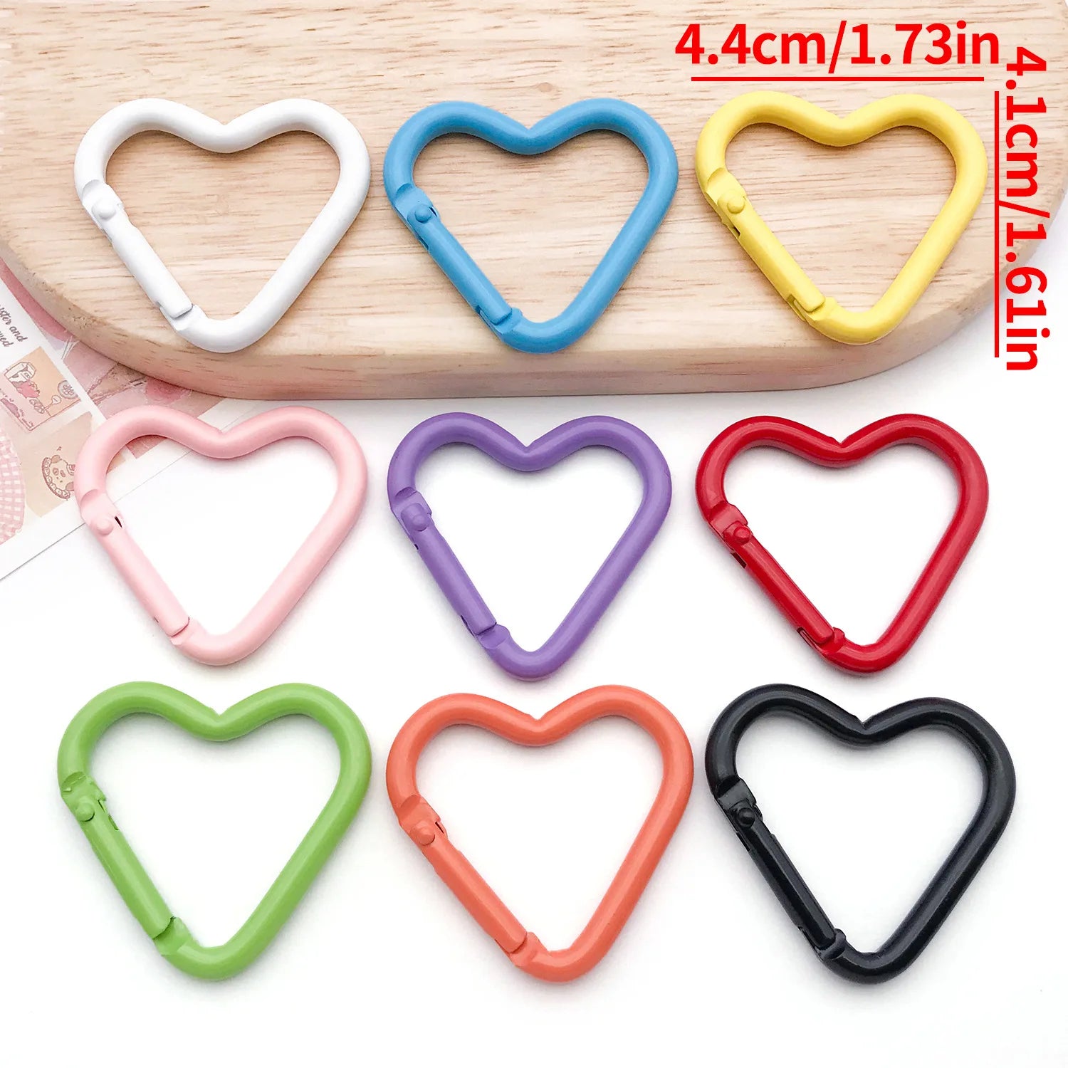 Enamel Zinc Alloy Heart Spring Clasps