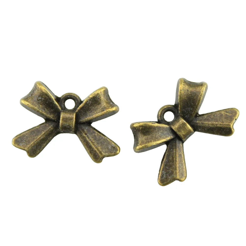 10x14mm 0.8g Multicolor Zinc Alloy Bow Butterfly Charm Pendant for Doll Clothes and DIY Jewelry Making
